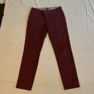 Tommy Hilfiger Chino Pants Womens 4 Burgundy Cotton Stretch Logo Straight Leg